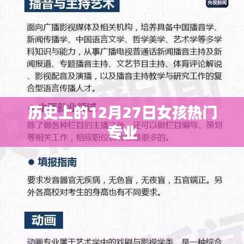 历史上的热门女生专业选择在12月27日这一天